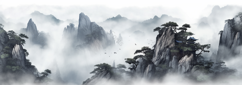 中国风峡谷背景,插画/手绘图,插画/手绘图库,插画/手绘图下载,插画/手绘